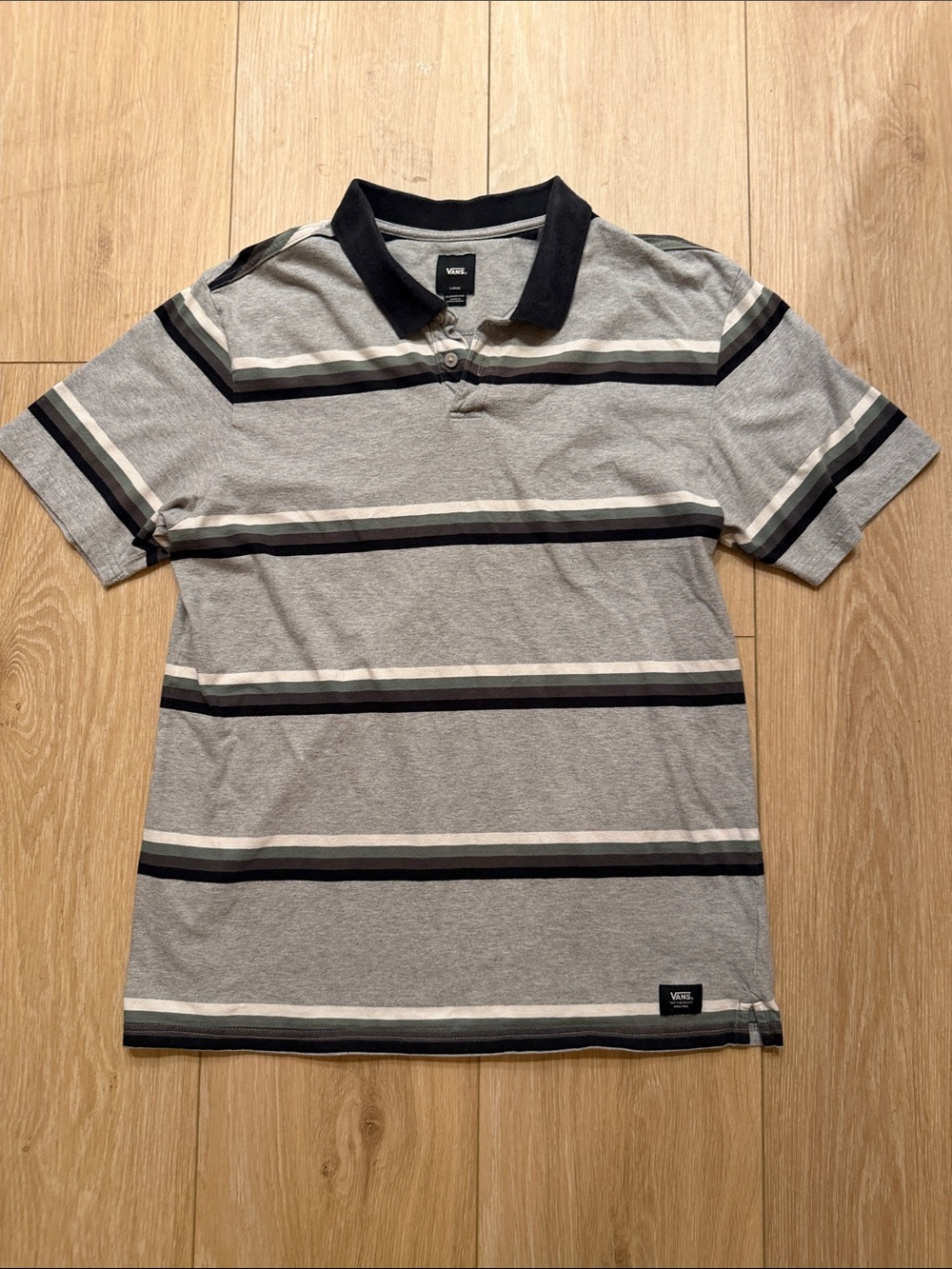 Vans Gray Striped Polo Shirt